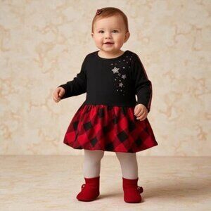 Nano Starry Sparkle Long-Sleeved Dress size 12 Months